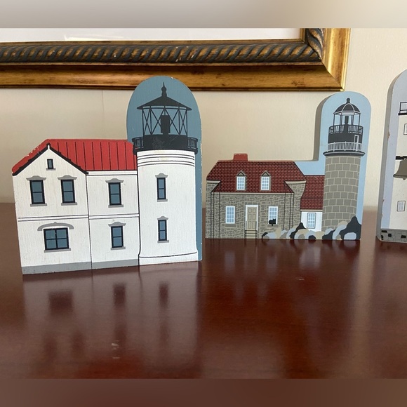 Set of 4 CATS MEOW Lighthouses Bass Harbor, Turkey Point, Admiralty, Matinicus - Picture 2 of 10